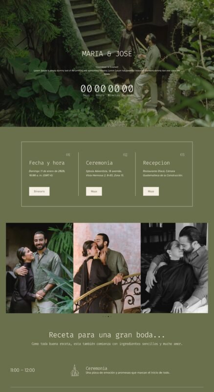 Sitio web de María y José 2026 en escritorio