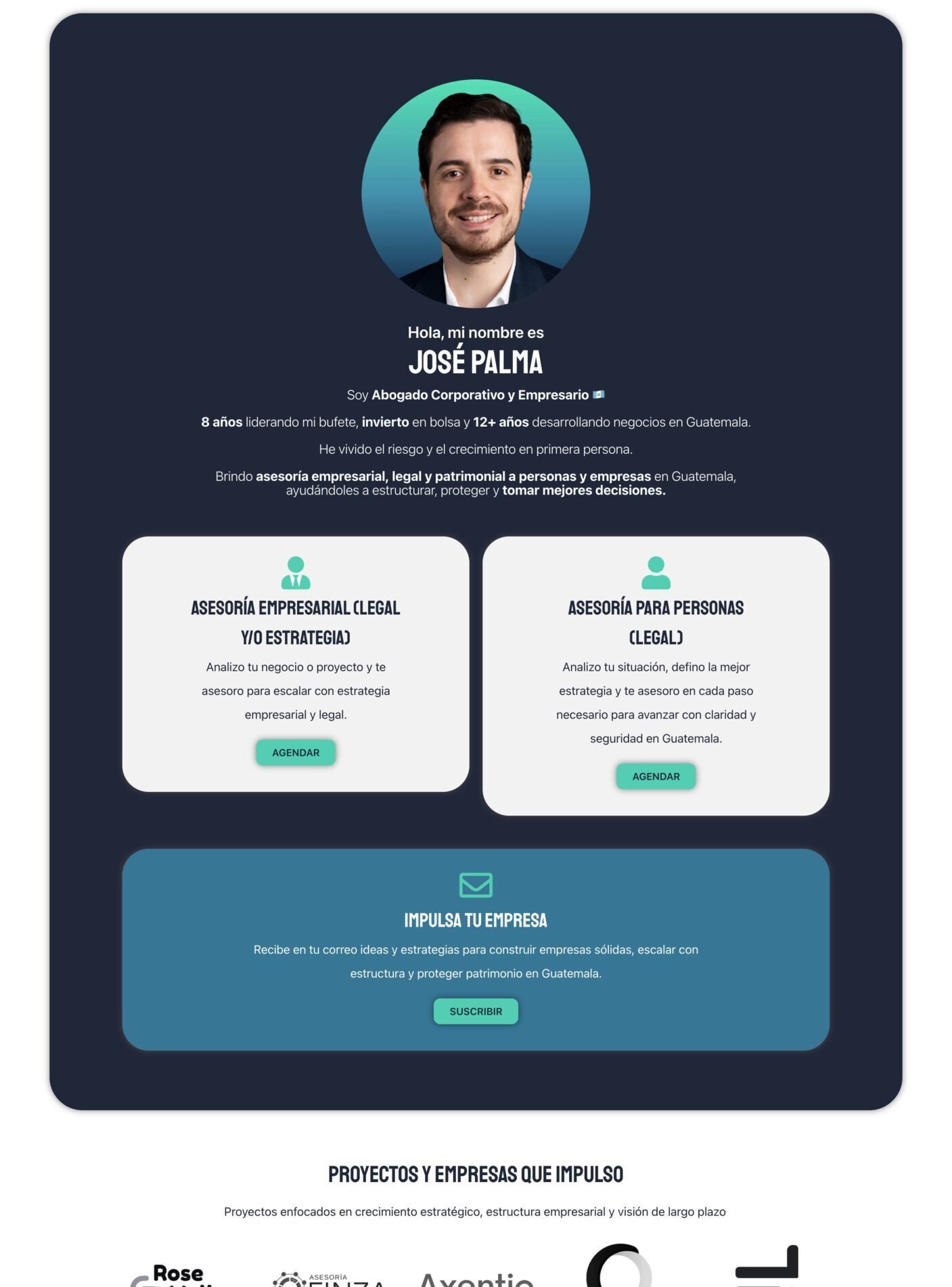 Sitio web de José Palma Oficial en computadora