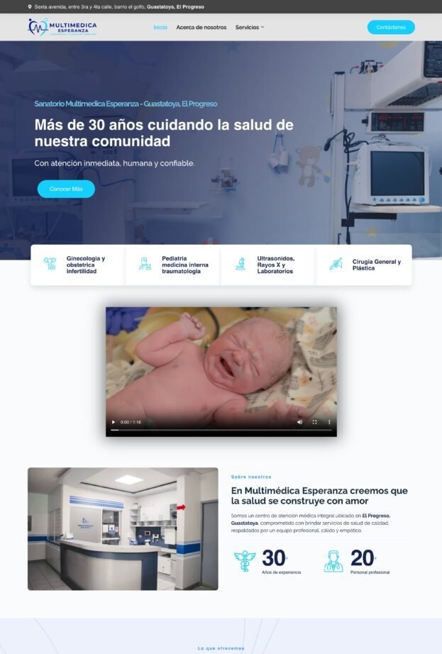 Sitio web de Multimédica Esperanza en escritorio
