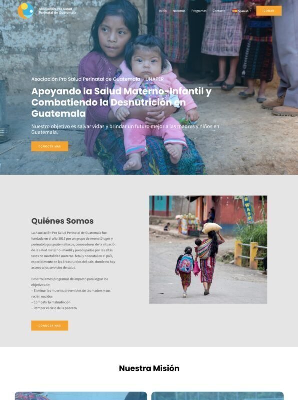 Sitio web de UNAPER en computadora