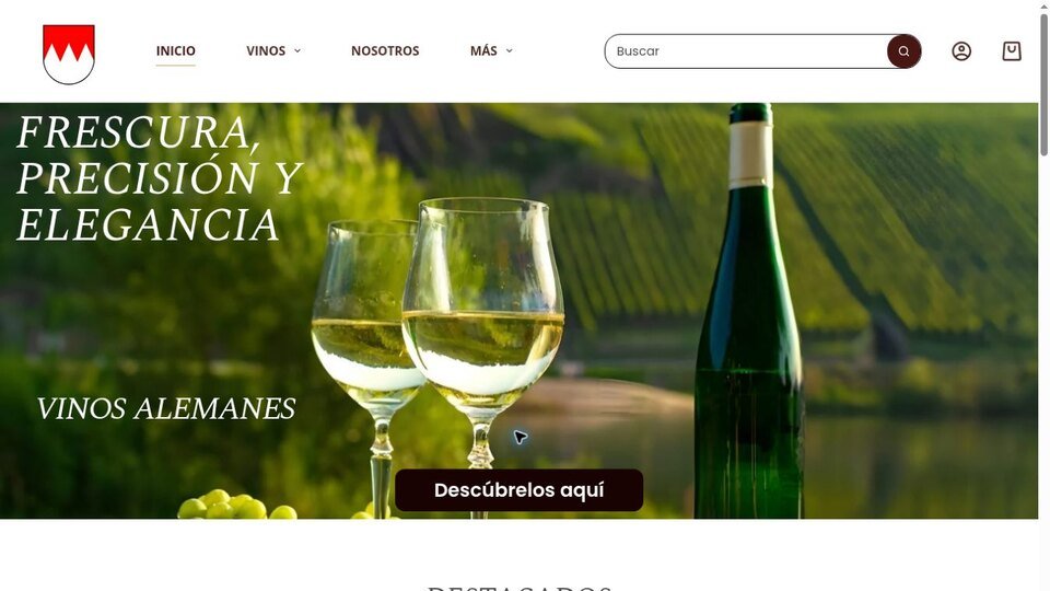 Tienda en línea de Franconia Wines en computadora