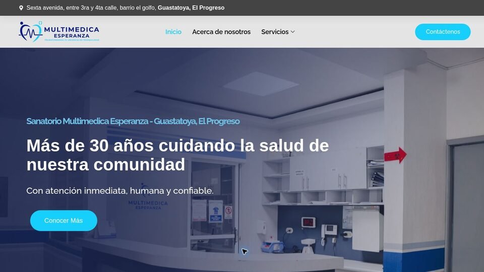 Sitio web de Multimédica Esperanza en computadora