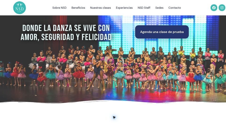 Sitio web de Non Stop Dancers en computadora